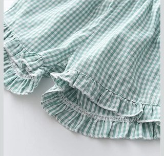 Conjunto Verão Menina Vichy Verde Água 5/4