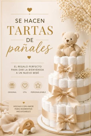 Tarta de pañales para bebé