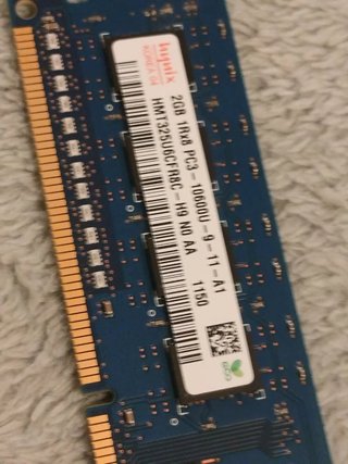 Lote 3 memorias RAM 2GB DDR3 PC3-10600U