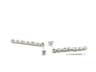 pendientes plata 925mm con piedra con circonita