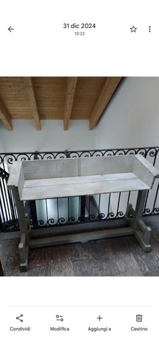 Consolle vintage legno e vimini