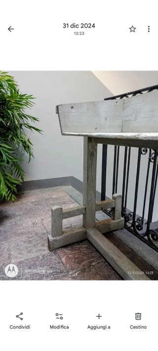 Consolle vintage legno e vimini