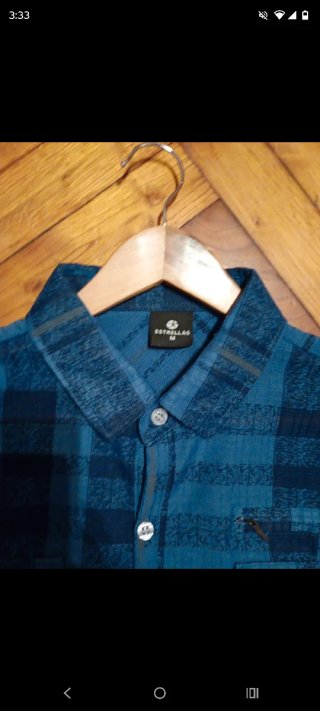 Camisa de cuadros azul talla M