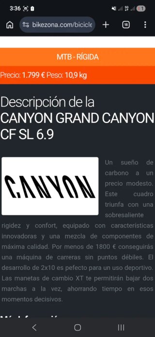 Bicicleta Canyon Grand Canyon Taglia M