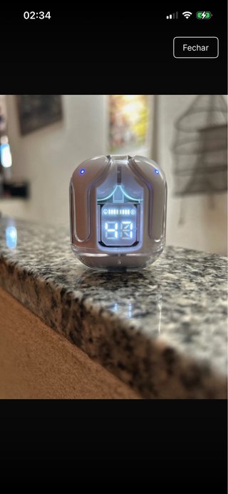 Fone Bluetooth Air TWS Crystal Transparente