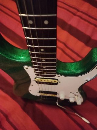 Guitarra Fender Squier AF candy green sparkle FSR