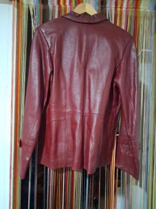 Cazadora de piel BEARDO roja