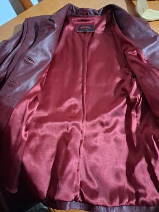Cazadora de piel BEARDO roja