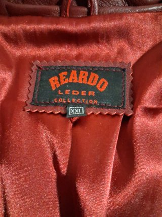 Cazadora de piel BEARDO roja