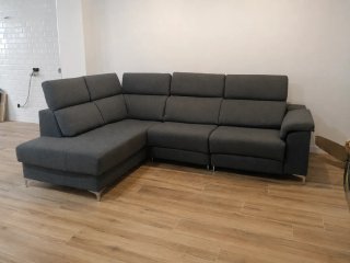 Sofá reclinable eléctrico gris