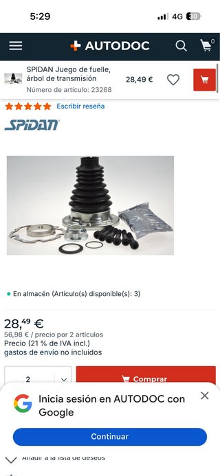 Spidan Juego Fuelle Árbol Transmisión