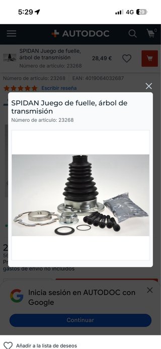 Spidan Juego Fuelle Árbol Transmisión