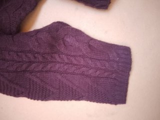 Maglione Terranova viola lavorazione trecce