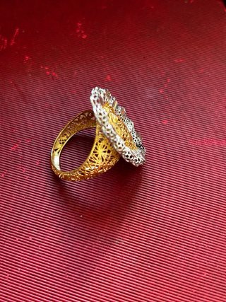 Anillo Oro 18k Blanco y Amarillo 4,13g