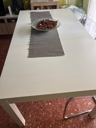 Mesa comedor extensible blanca se puede ampliar