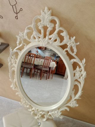 Specchio Ovale Cornice Barocca