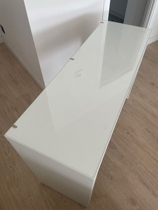 Tocador/Escritorio Ikea Malm Blanco y Cristal