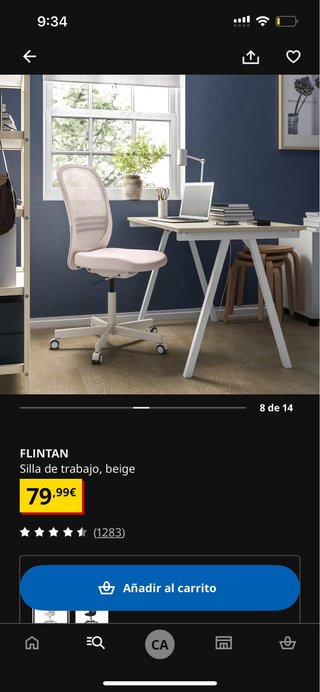 Silla de escritorio Flintan beige