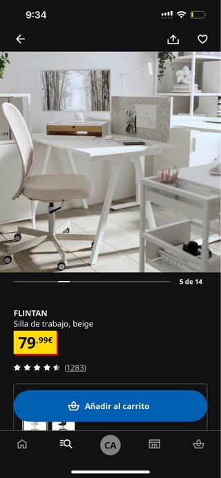Silla de escritorio Flintan beige