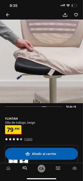 Silla de escritorio Flintan beige
