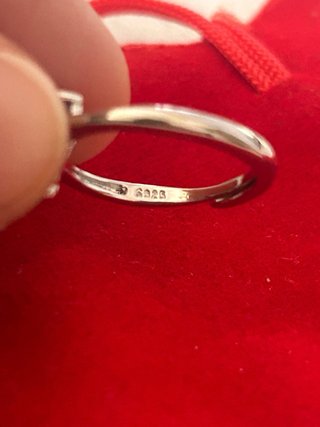 Anello Cuore Blu Argento 925 Regolabile