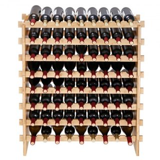 Scaffale Modulare Impilabile per Vini in Bambù da 72 Bottiglie, 8 Livelli
