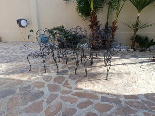 Sillas de jardín metálicas negras