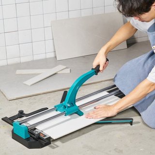 Cortadora de Azulejos Manual, 1200mm, Cortadora de Azulejos de Porcelana Cerámica con Rueda de Corte de Carburo de Tungsteno, Posicionamiento Infrarrojo, Pies Antideslizantes, Doble Riel para inst...