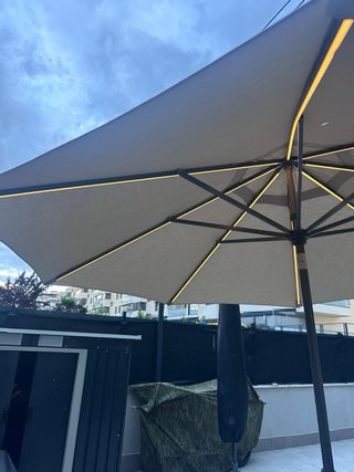 2 Sombrillas Exterior LED Base Mármol