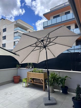 2 Sombrillas Exterior LED Base Mármol