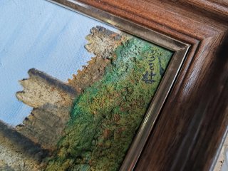 Cuadro de castillo en piedra y madera