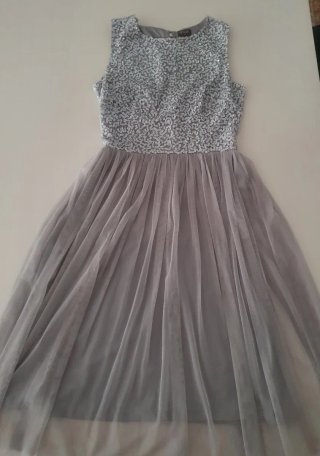 Vestido de fiesta gris ELYSIAN