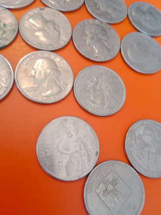 Lote de cuartos de dolar antiguos