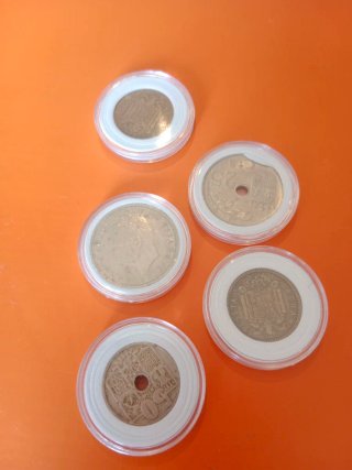 Lote 5 monedas antiguas España