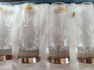 Set 6 Bicchieri Cristallo Lavorati a Mano vintage