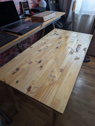 Mesa de estudio elevable madera y metal y soporte