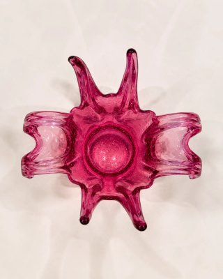Centrotavola in vetro rosa Murano scintillante