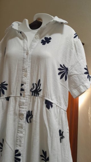 Vestito estivo cotone bianco e blu