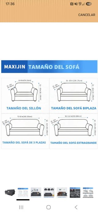Fundas sofá MAXIJIN 2 y 3 plazas beige