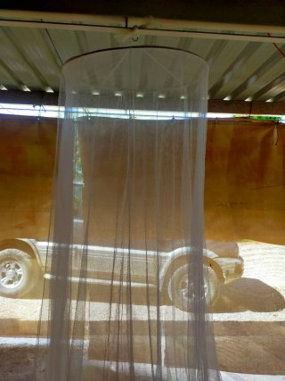 Mosquitera de tela y plástico