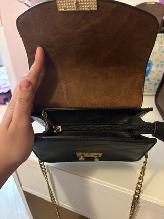 Bolso bandolera marrón y negro