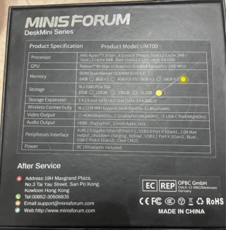 Minisforum UM700 Mini PC