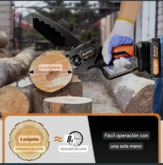 Motosierra Eléctrica Batería Recargable
