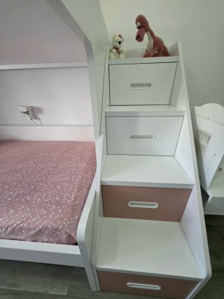 Cama litera mas escaleras de cajones
