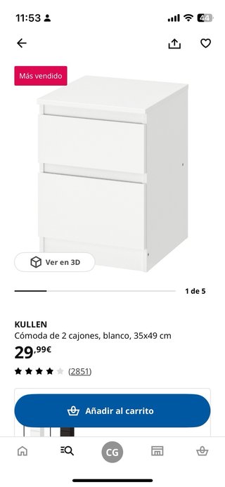 2 Mesitas KULLEN Ikea Blancas