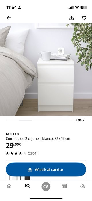 2 Mesitas KULLEN Ikea Blancas