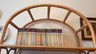 Conjunto Bambú: Mesa + 4 Sillas + Librería