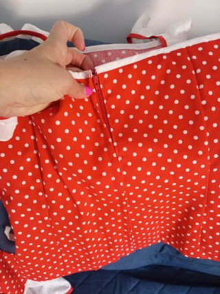 Traje de flamenca rojo y blanco