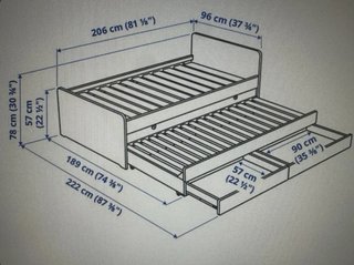 Cama nido extensible Ikea 2 cajones