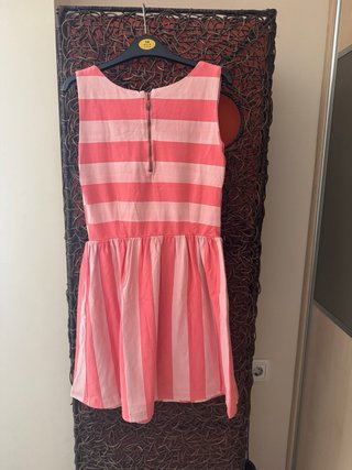 Vestido corto de rayas rosa